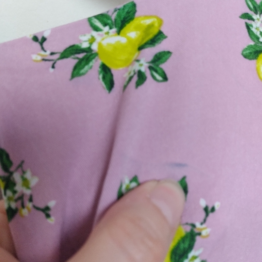 Torrid Purple Short Sleeve V Neck Lemon Print Midi Button Front Dress Size 1 1X - Picture 13 of 13